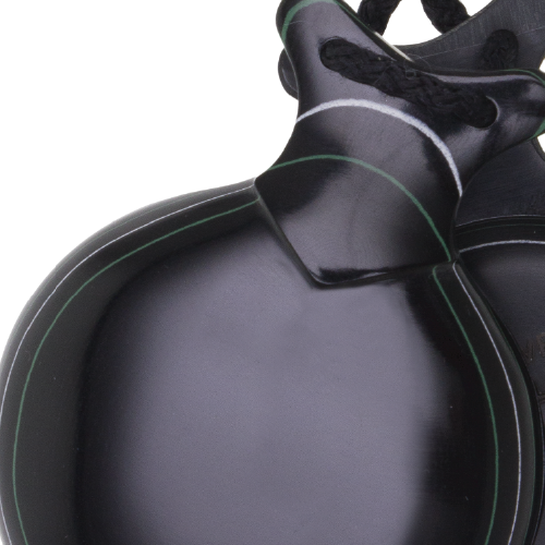 White and Green-Grained Black Capricho Castanets Detail