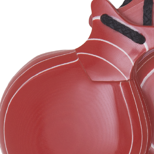 White-Grained Red Capricho Castanets Detail